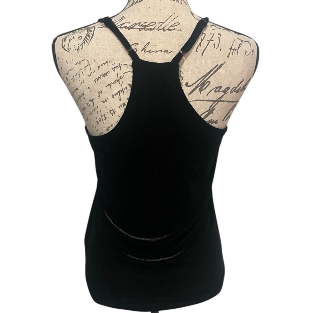 Veronica M black velvet cami top XS adjustable straps made in USA - Picture 3 of 5